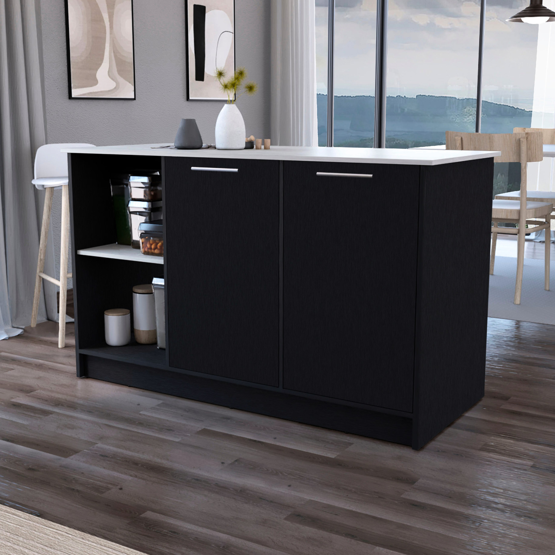 Functional Kitchen Island | Maximized Storage with Cabinets | Spacious ...