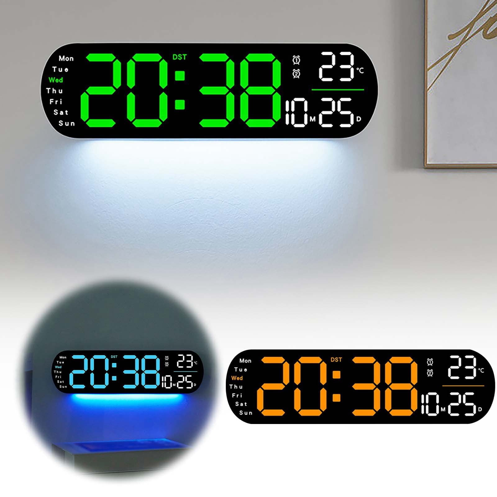 Functional LED Display Clock Digital Wall Clock Large Digital Wall