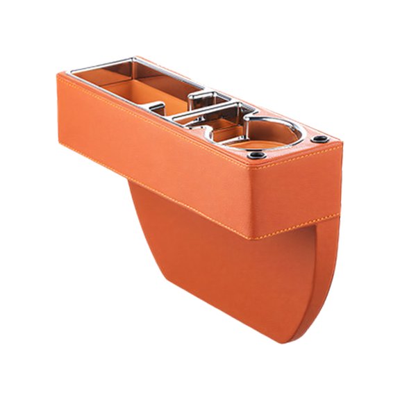 Functional Leather Car Storage Unit With Combined Use As Cup Holder And Item Storage Fits Many Models