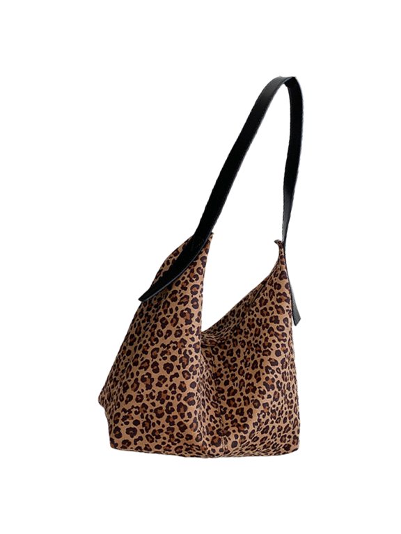 Functional Leopards Print Shoulder Bag Large Capacity Underarm Bags Casual Slouchy Handbag For Trendy Female Shoppers
