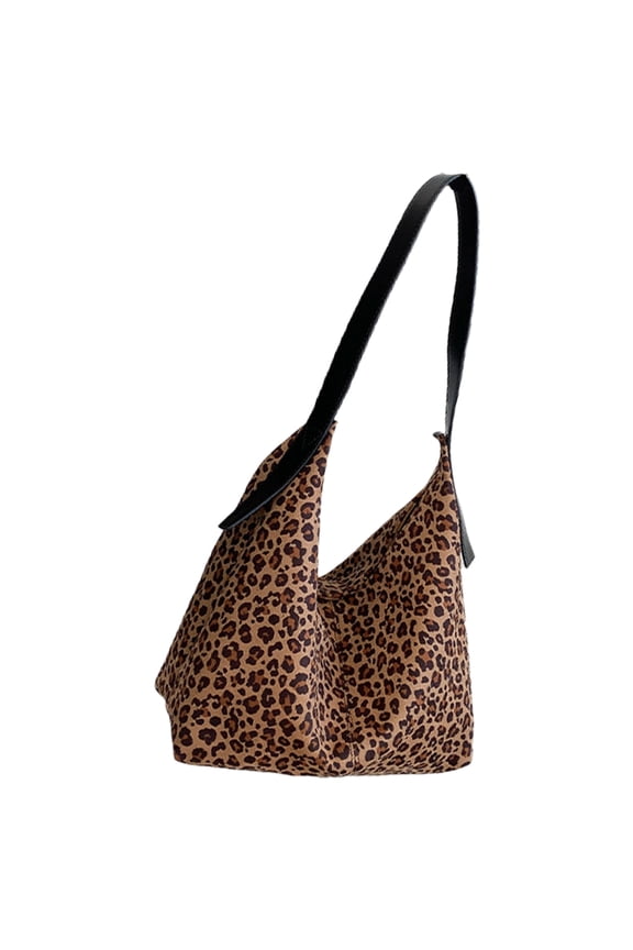 Functional Leopards Print Shoulder Bag Large Capacity Underarm Bags Casual Slouchy Handbag For Trendy Female Shoppers