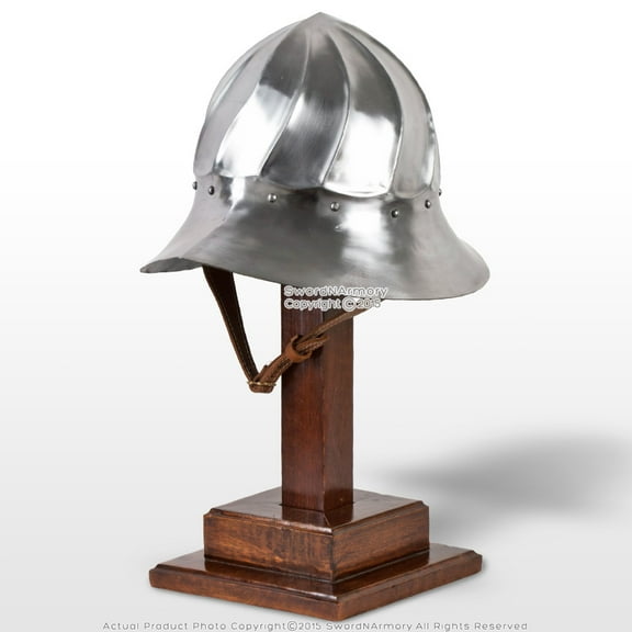 Functional Medieval Burgundian Fluted Helmet Fighting Combat Kettle Hat 16G SCA