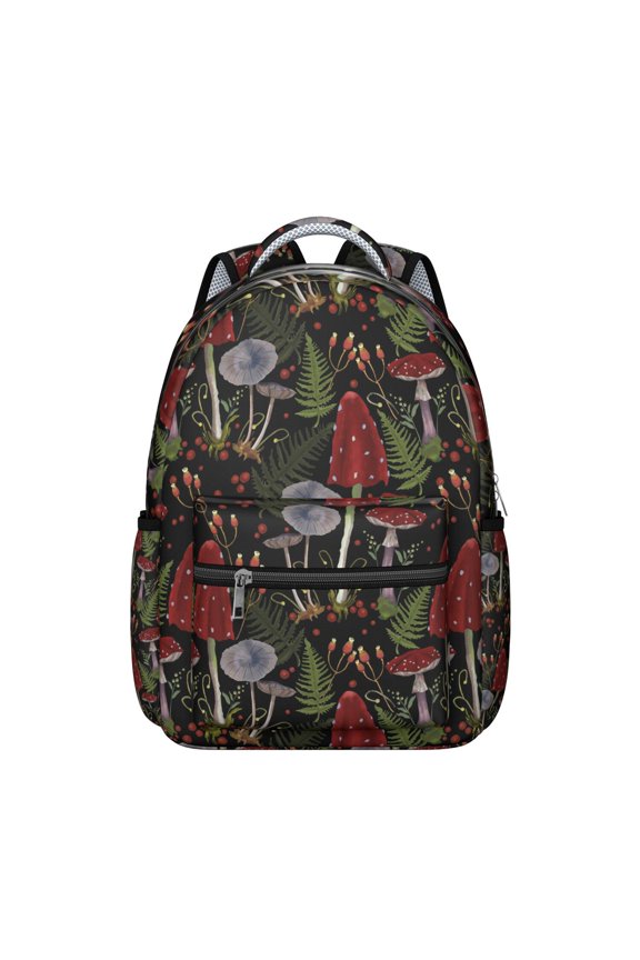 Functional Mushroom Print School Backpack, Organized Compartment for College Students Laptop and Notebooks, Durable Material, Perfect Gift for Back to School