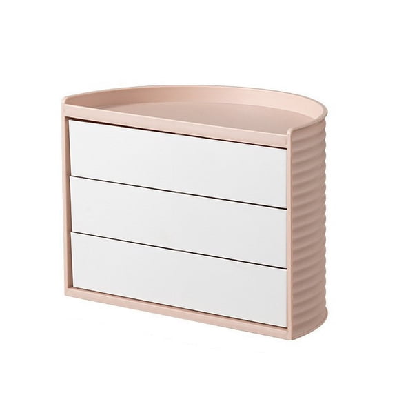 Functional Rotating Storage Box Semi-Circular Shape for Desk Organization