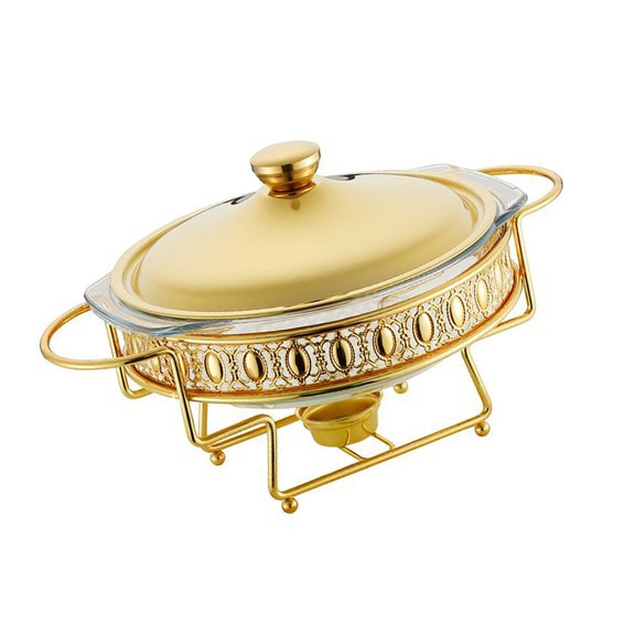 Functional Round Glass Heat Keep Container Sturdy Glass 2.0L Meal Warmer with Stable Heat Retention for Home