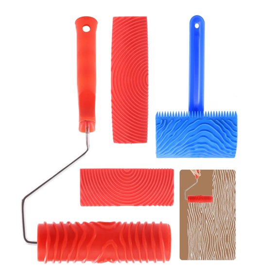 Functional Rubber Decorative Roller Creates Realistic Timbers Effects On Wall Cabinets And Craft Surfaces Paint Roller