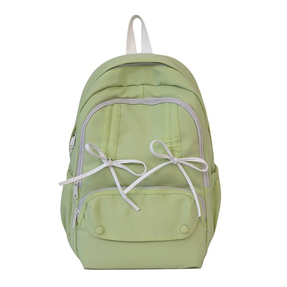 Functional School Backpack Large Capacity Travel Daypack Bows Decoration Rucksack Nylon Book Bag for Student Teenager