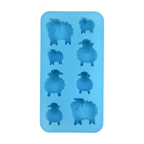 Flexible Blue Silicone Sheep Molds 20cm Grade Baking Tray For Ice Candy Chocolate Cake Decorations Chocolate Molds