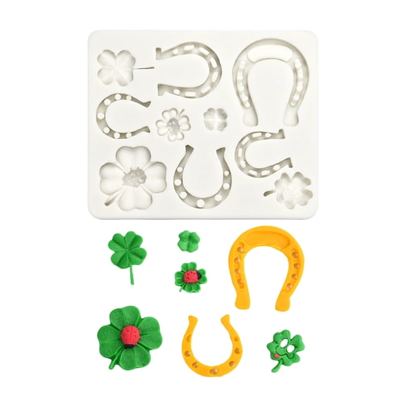 Functional Silicone Chocolate Mold Delicate Clovers Cup Horseshoes Fondant Silicone Mould for Fun Chocolate Making