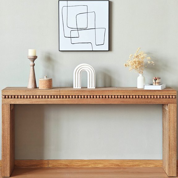 Functional Sofa Table | Can Be Used as Desk | Natural Wood Finish, Modern Style | Right Size for Rooms