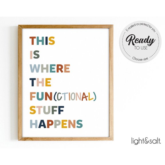 Functional Stuff Happens SLP Wall Art Print, Unframed Paper Poster 8x10in