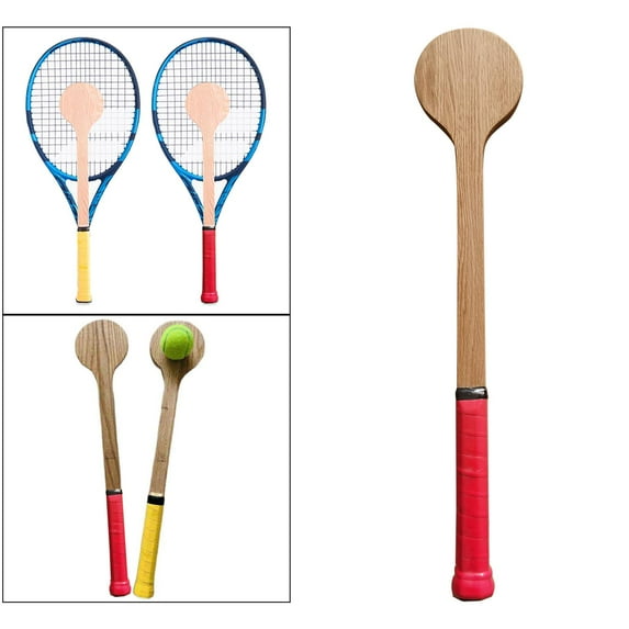 Functional Tennis Pointer Training Aid,Tennis Pointer Wooden Tennis Spoon Tennis Racket for Sweet Spot, Accurately Swing Practice Red