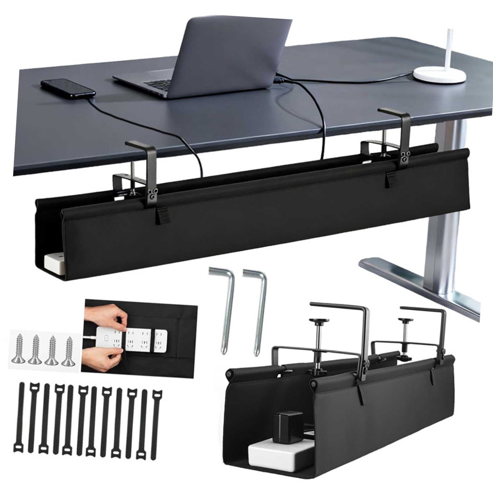 Functional Under Desk Cord Organizers Cable Management Tray Multiple ...
