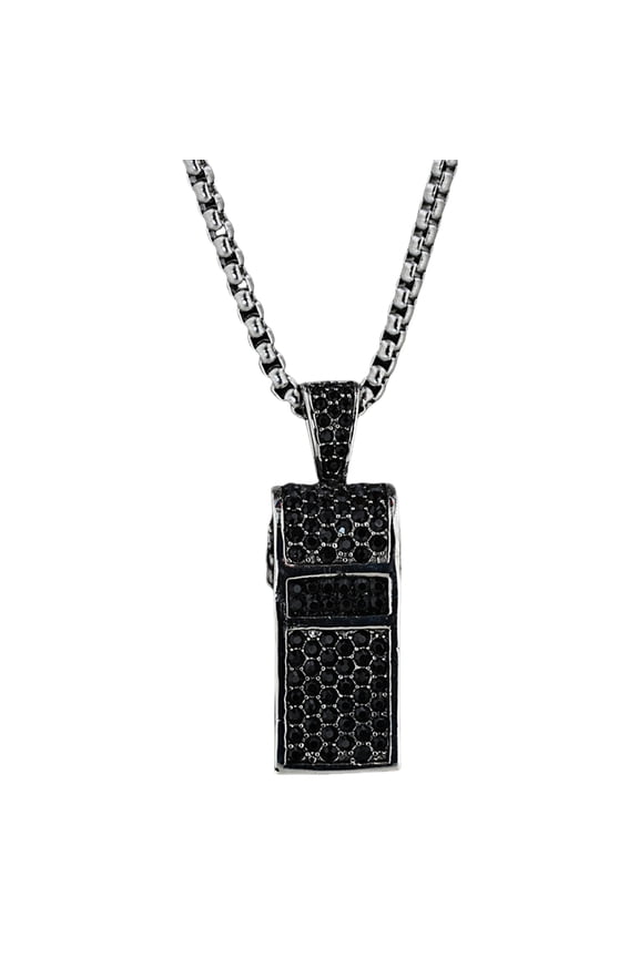 Functional Whistles Necklace With Crystals Rhinestones Titaniumed Steel Chain Coaches Referee Teacher Gifts Set