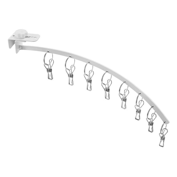 Functional Windproof Sock Clip Clothesline - 10 Clips, Portable, Folding Design, for Socks & Underwear, Balcony & Travel Use, Anti-