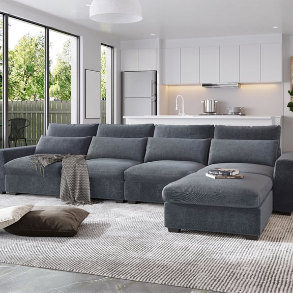 Functional and Stain - Resistant Furniture - Large Sectional Sofa for Family Entertainment in the Living Room