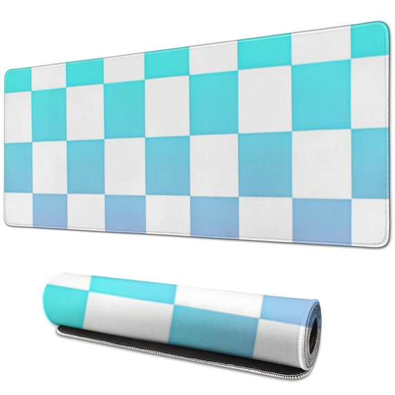 Functional and Stylish! Pastel Checkered Desk Mat - Aesthetic Office Decor, Extra Large Mouse Pad, Laptop Pad, Game Mat, Sized 31.5x11.8in.