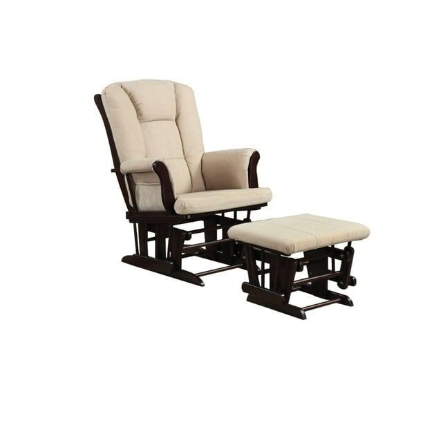 Functionally Appealing Glider Chair With Ottoman, Beige