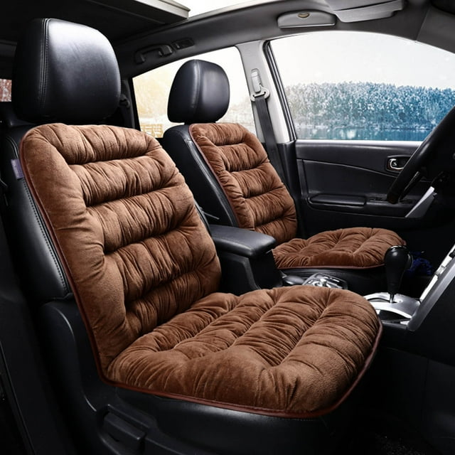 Funda cálida para asiento de coche, cojín delantero y trasero, protector de asiento, material suave, para invierno, ajuste universal, acolchado cómodo, funda para asiento de coche, protector de