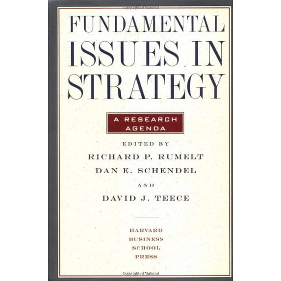 Pre-Owned Fundamental Issues in Strategy : A Research Agenda (Hardcover) 9780875843438