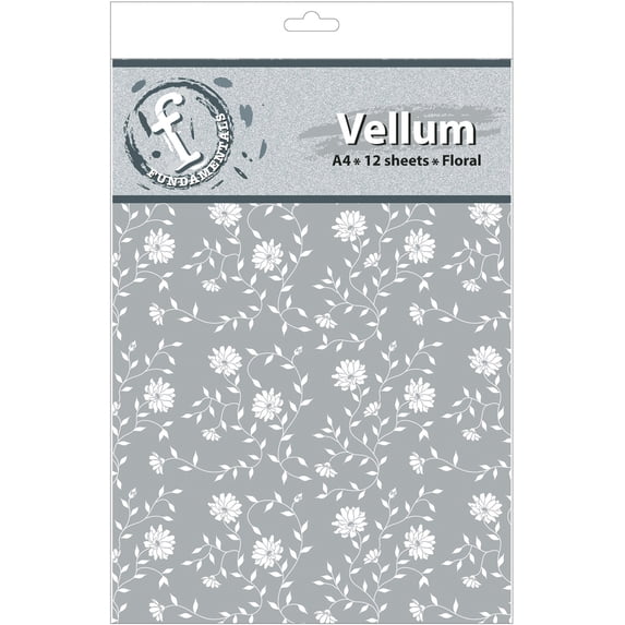 Fundamentals A4 Vellum Sheets 11.7"X8.3" 12/Pkg-Floral