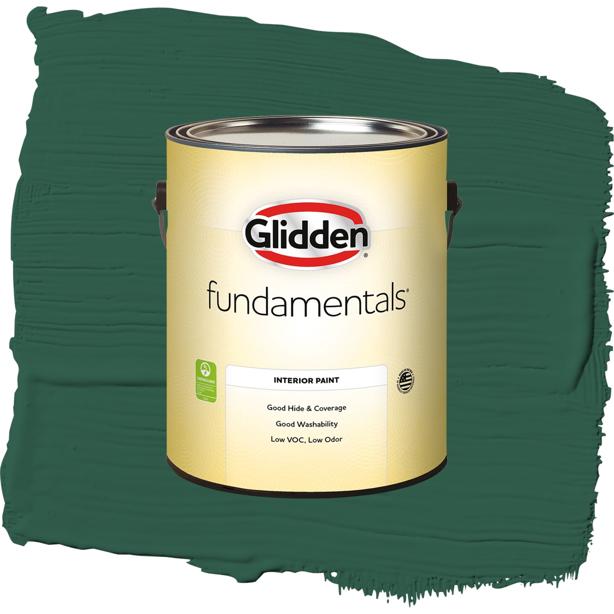 Glidden Fundamentals Billiard Green Semi Gloss Interior Paint and Primer, 1 Gallon