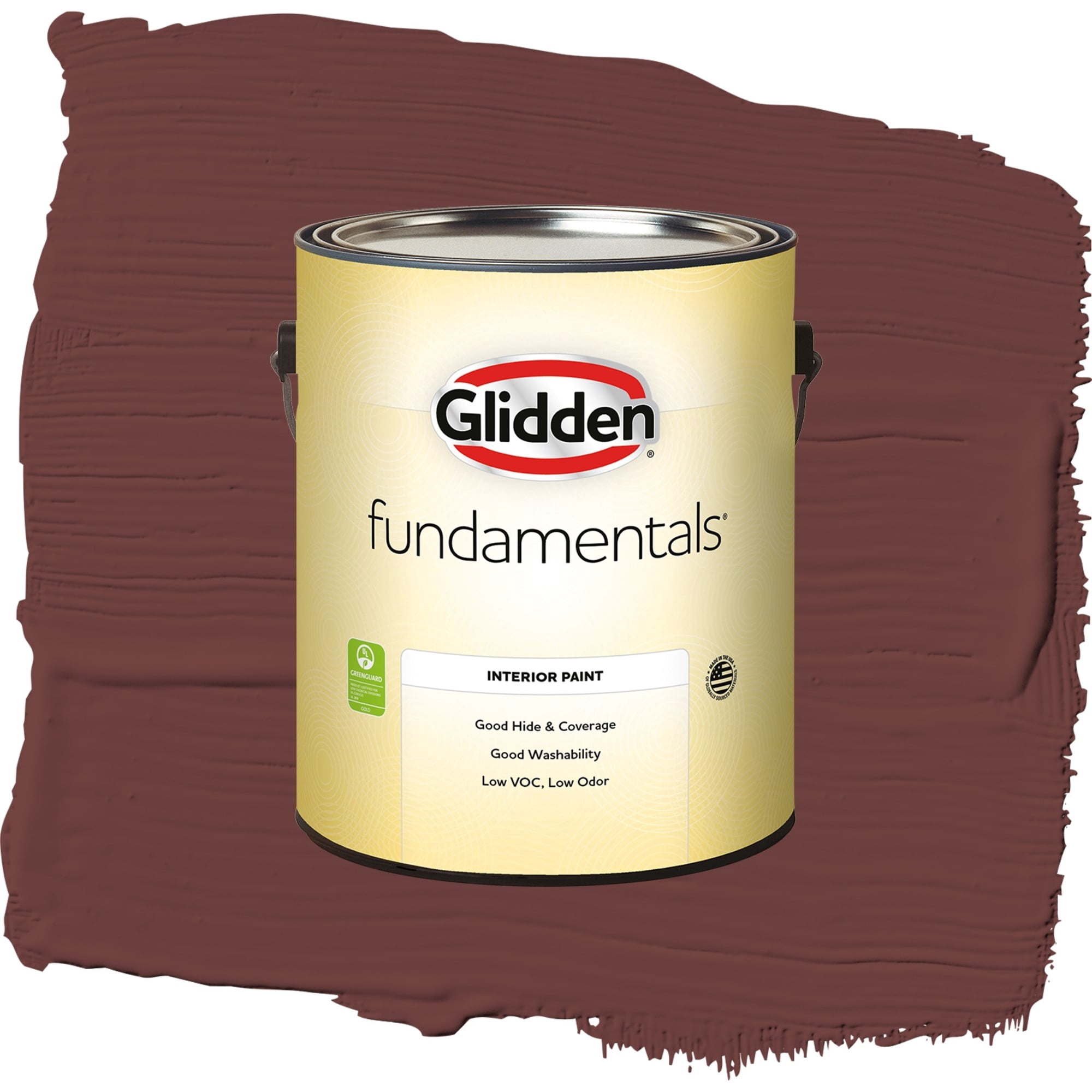 Glidden Fundamentals Burgundy Wine Semi Gloss Interior Paint and Primer, 1 Gallon
