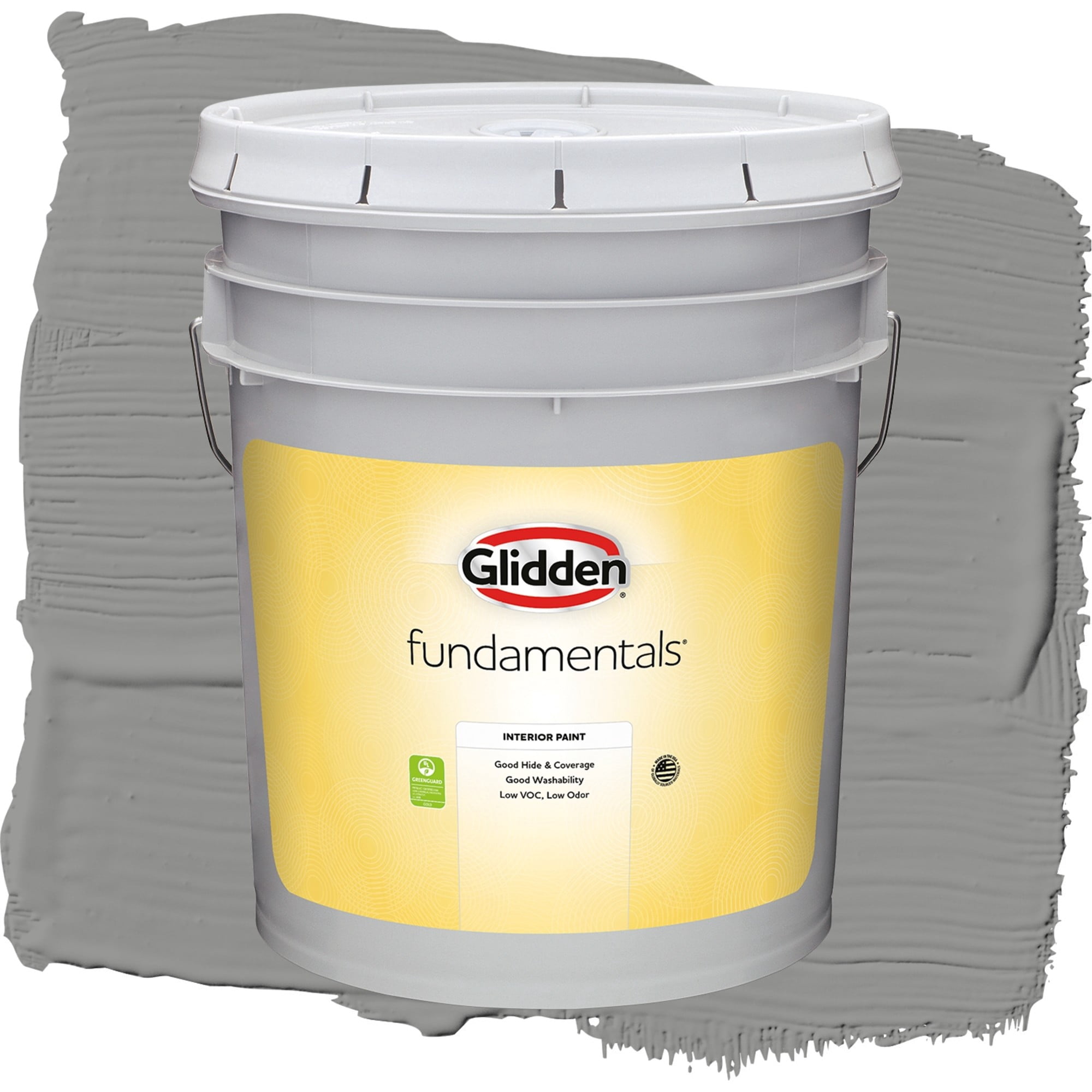 Glidden Fundamentals Cloudy Slate Semi Gloss Interior Paint and Primer, 5 Gallons