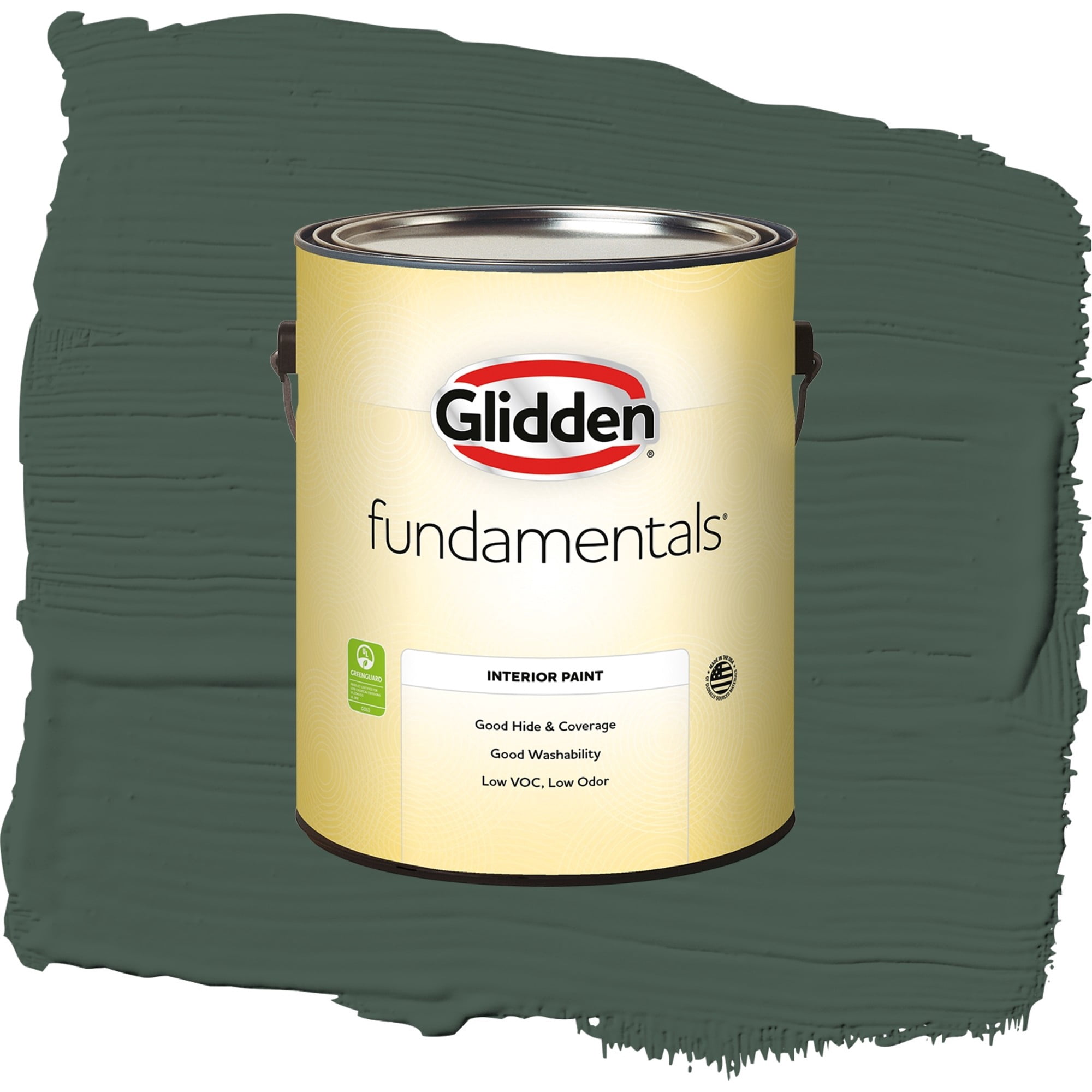 Glidden Fundamentals Dark Green Velvet Eggshell Interior Paint and Primer, 1 Gallon