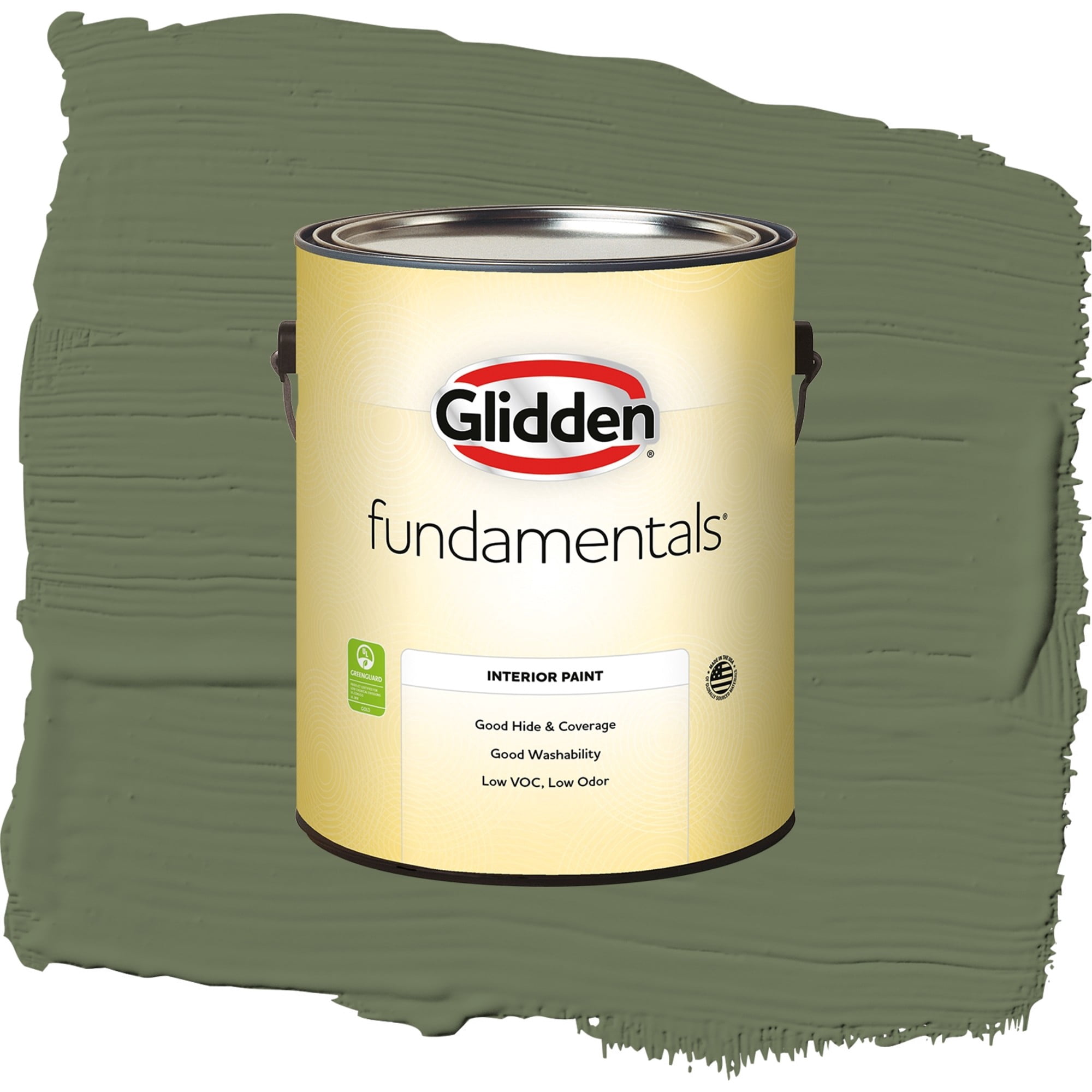 Glidden Fundamentals Dark Sage Flat Interior Paint and Primer, 1 Gallon