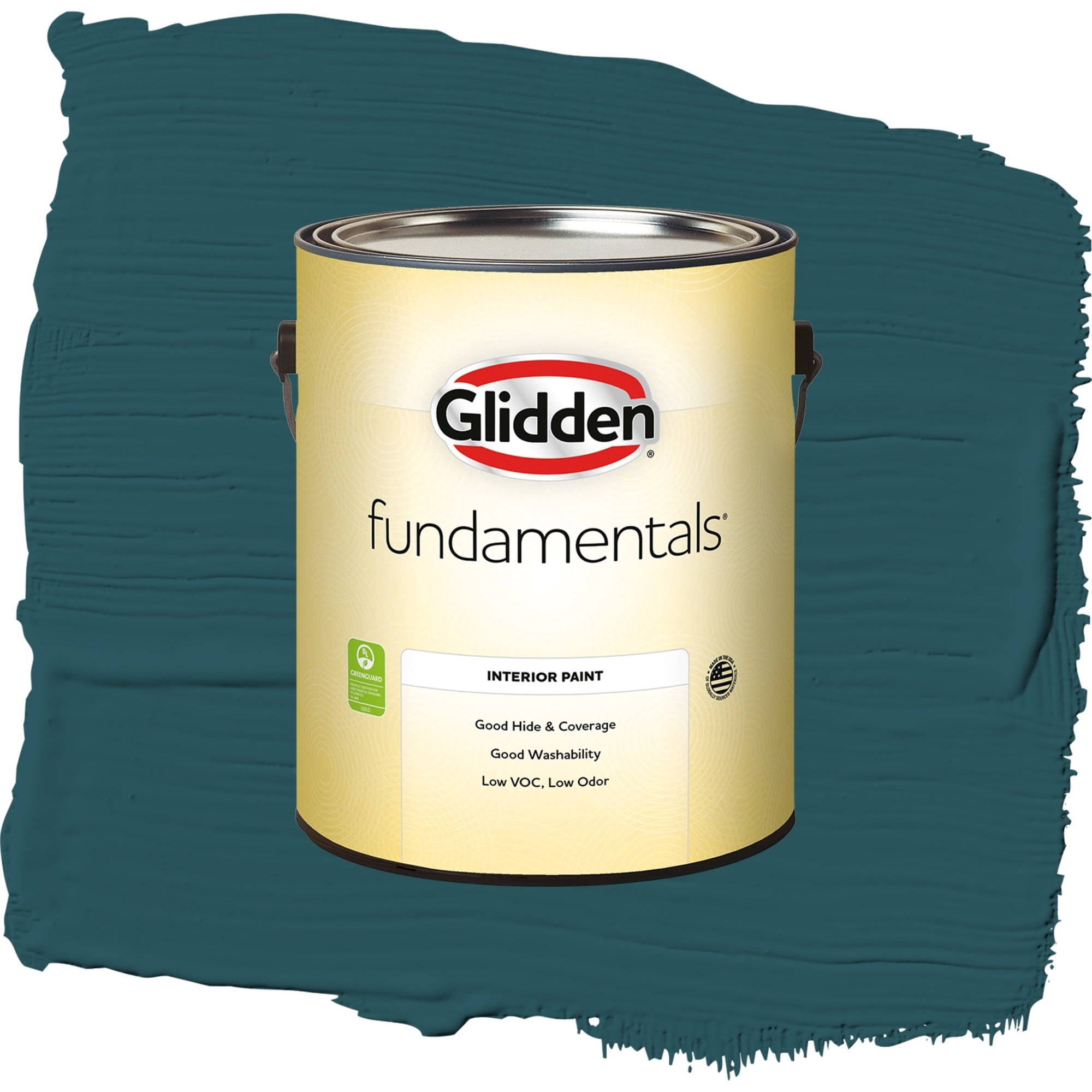 Glidden Fundamentals Deep Emerald Flat Interior Paint and Primer, 1 Gallon