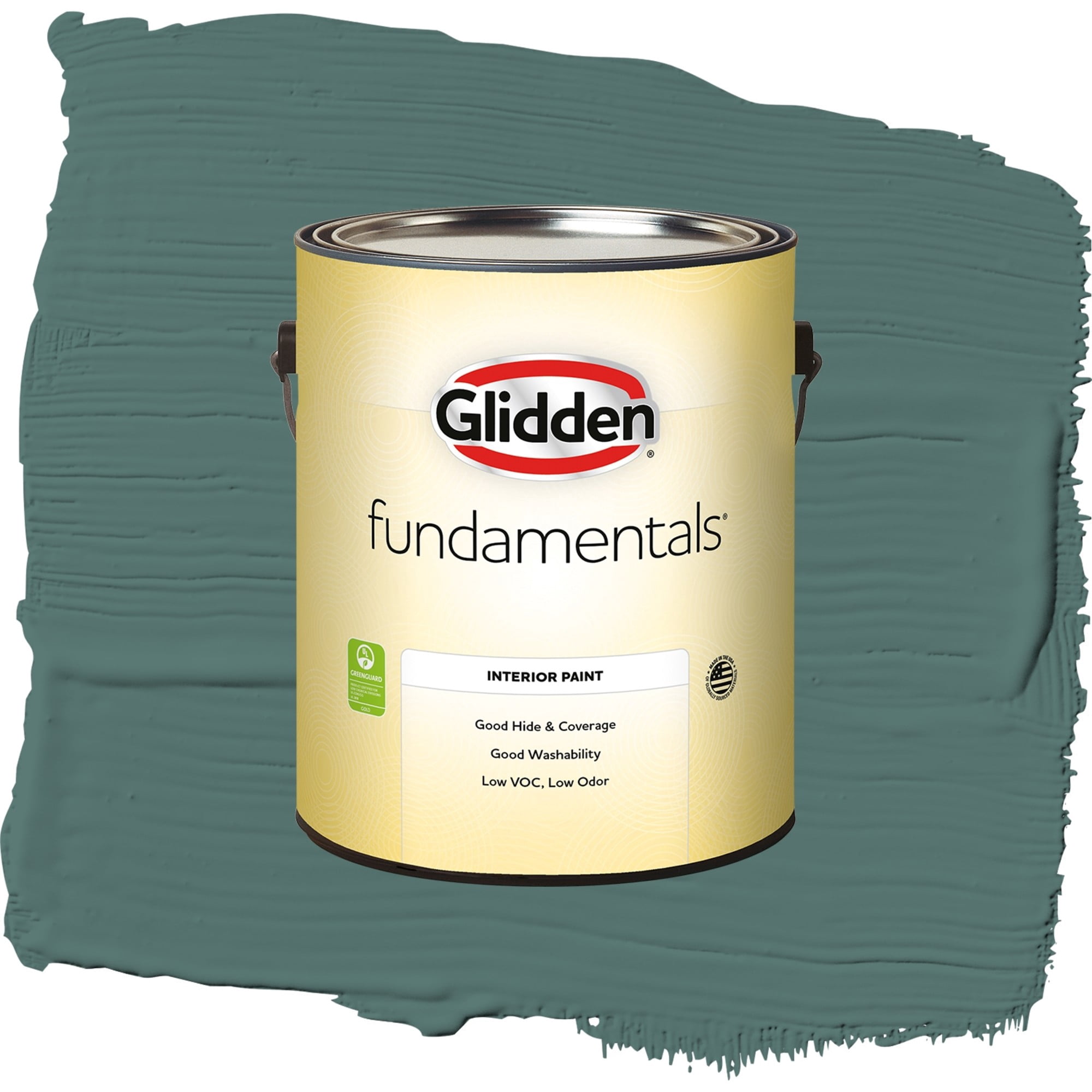 Glidden Fundamentals Evening Emerald Flat Interior Paint and Primer, 1 Gallon