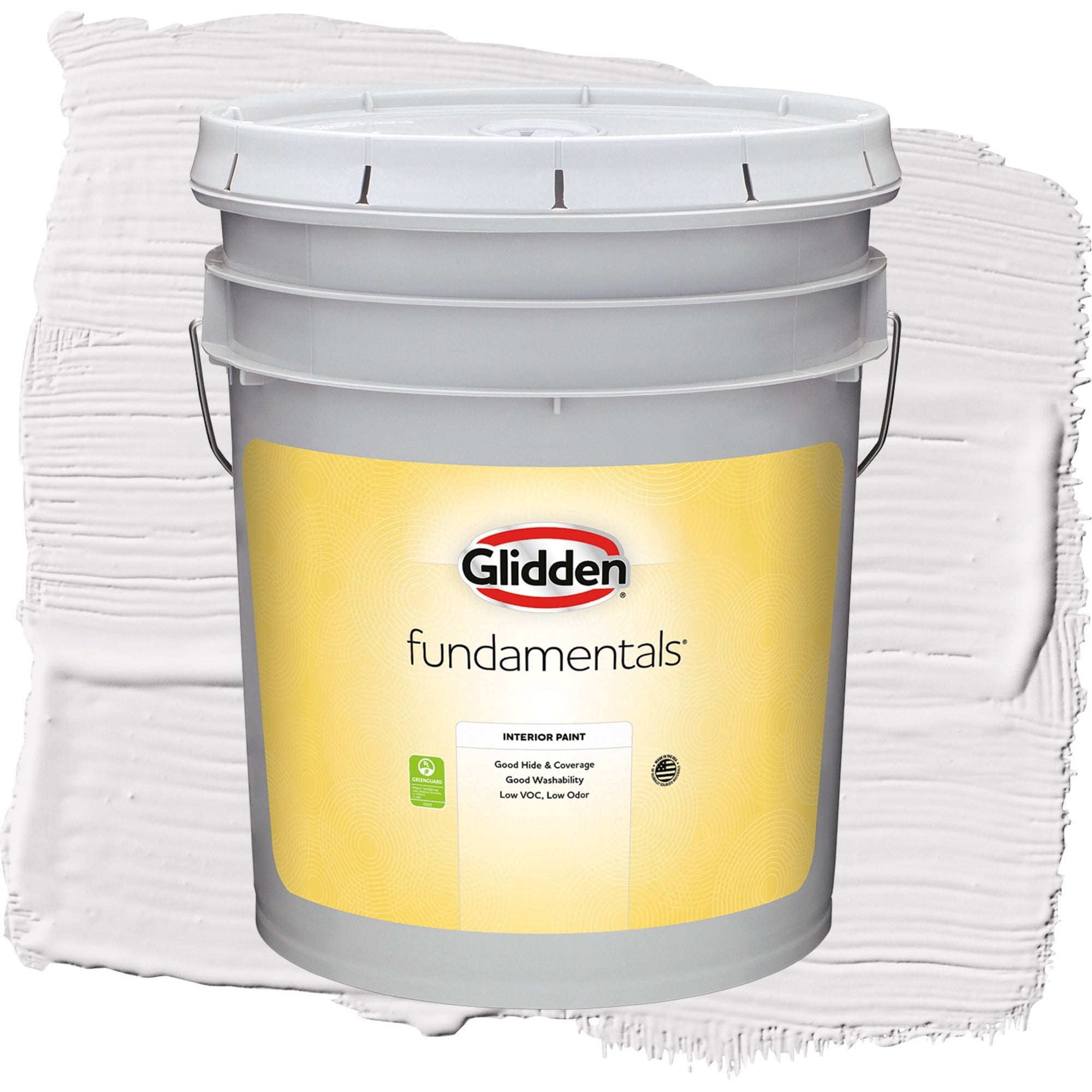 Glidden Fundamentals Gray Whisper Flat Interior Paint and Primer, 5 Gallons