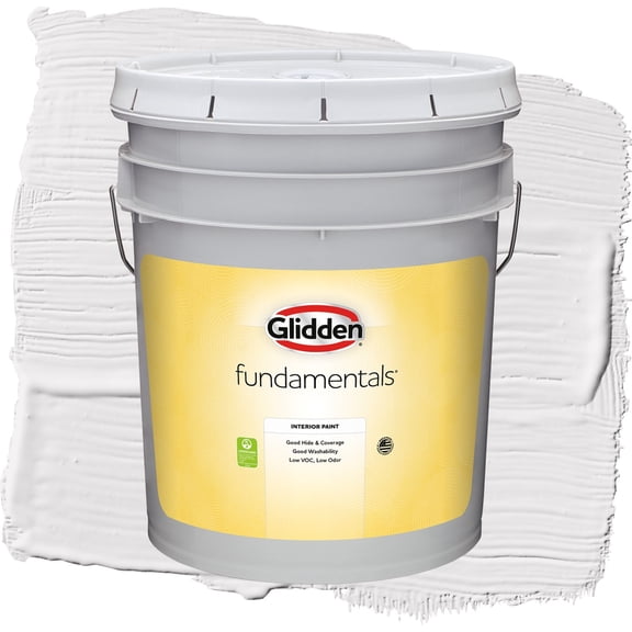 Glidden Fundamentals Gray Whisper Semi Gloss Interior Paint and Primer, 5 Gallons