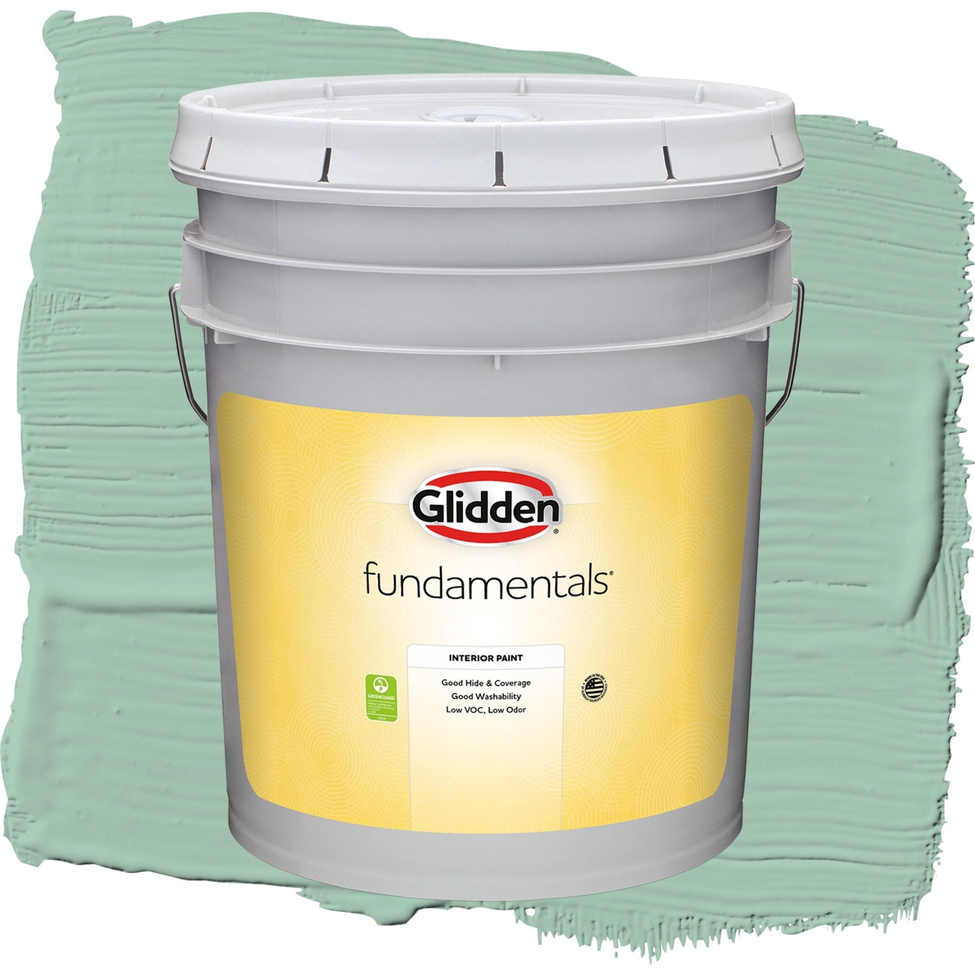 Glidden Fundamentals Green Silk Semi Gloss Interior Paint and Primer, 5 Gallons