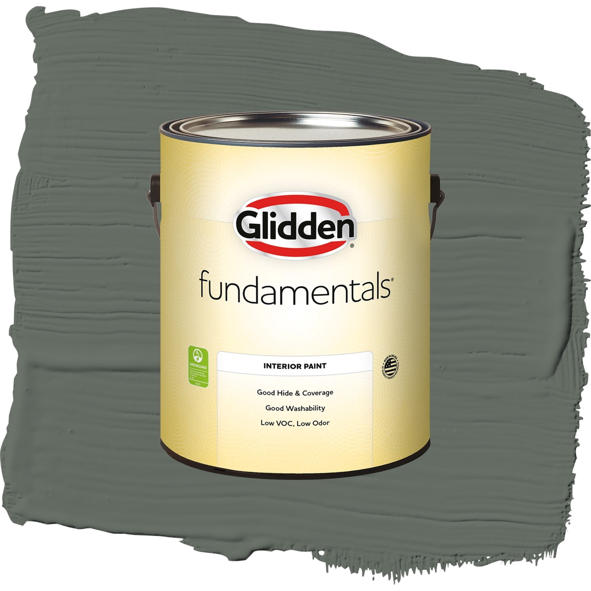 Glidden Fundamentals Gunmetal Gray Flat Interior Paint and Primer, 1 Gallon