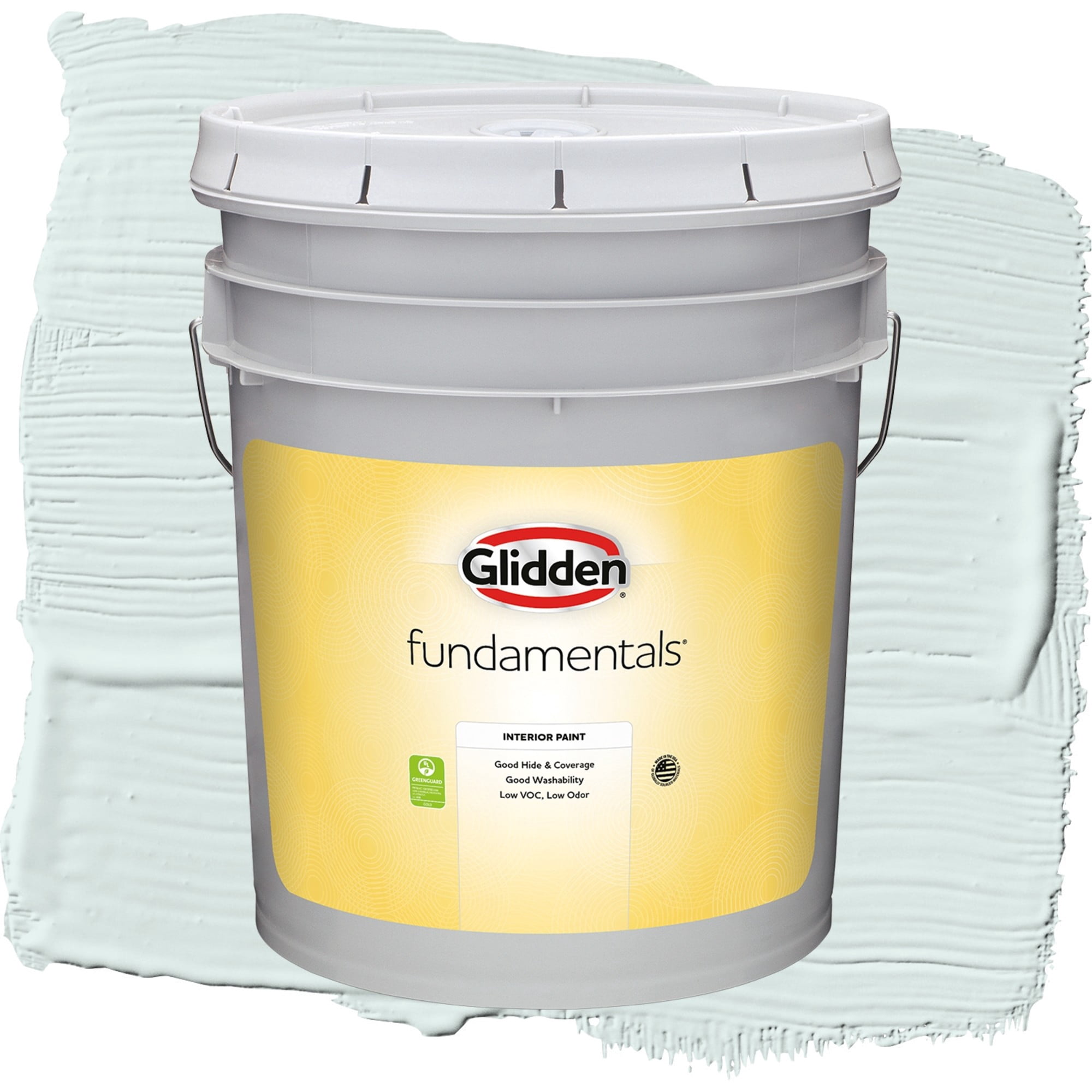Glidden Fundamentals Jack Frost Semi Gloss Interior Paint and Primer, 5 Gallons