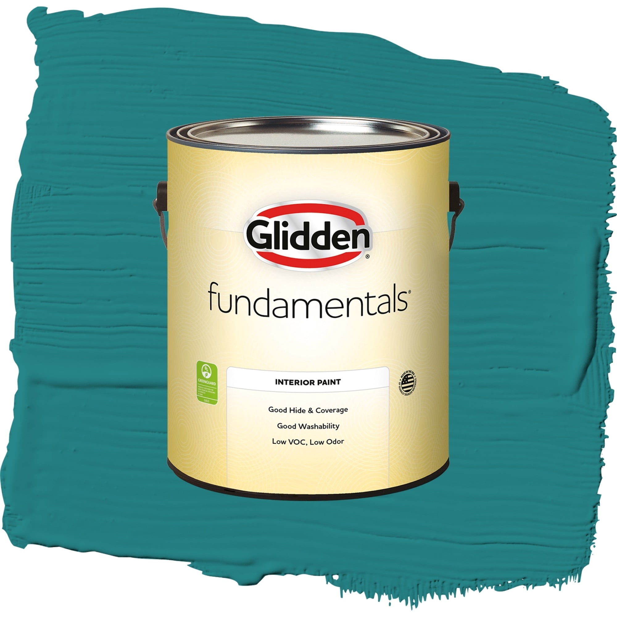 Glidden Fundamentals Jade Jewel Flat Interior Paint and Primer, 1 Gallon