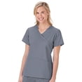 thumbnail image 1 of Fundamentals Ladies Mock Wrap Top, Pewter, 2X, 1 of 1