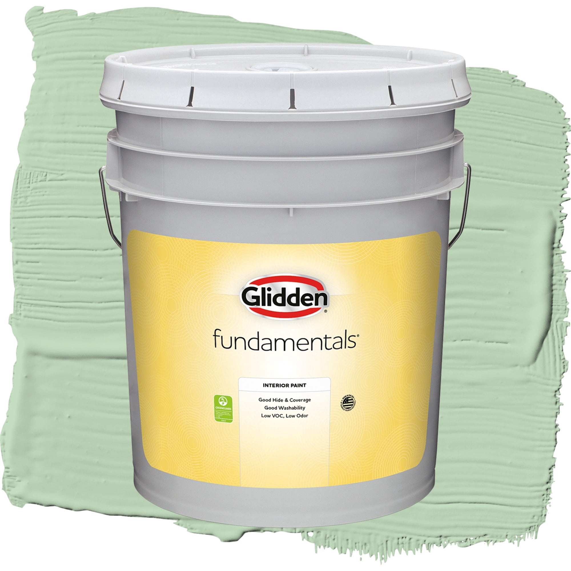 Glidden Fundamentals Lime Taffy Semi Gloss Interior Paint and Primer, 5 Gallons