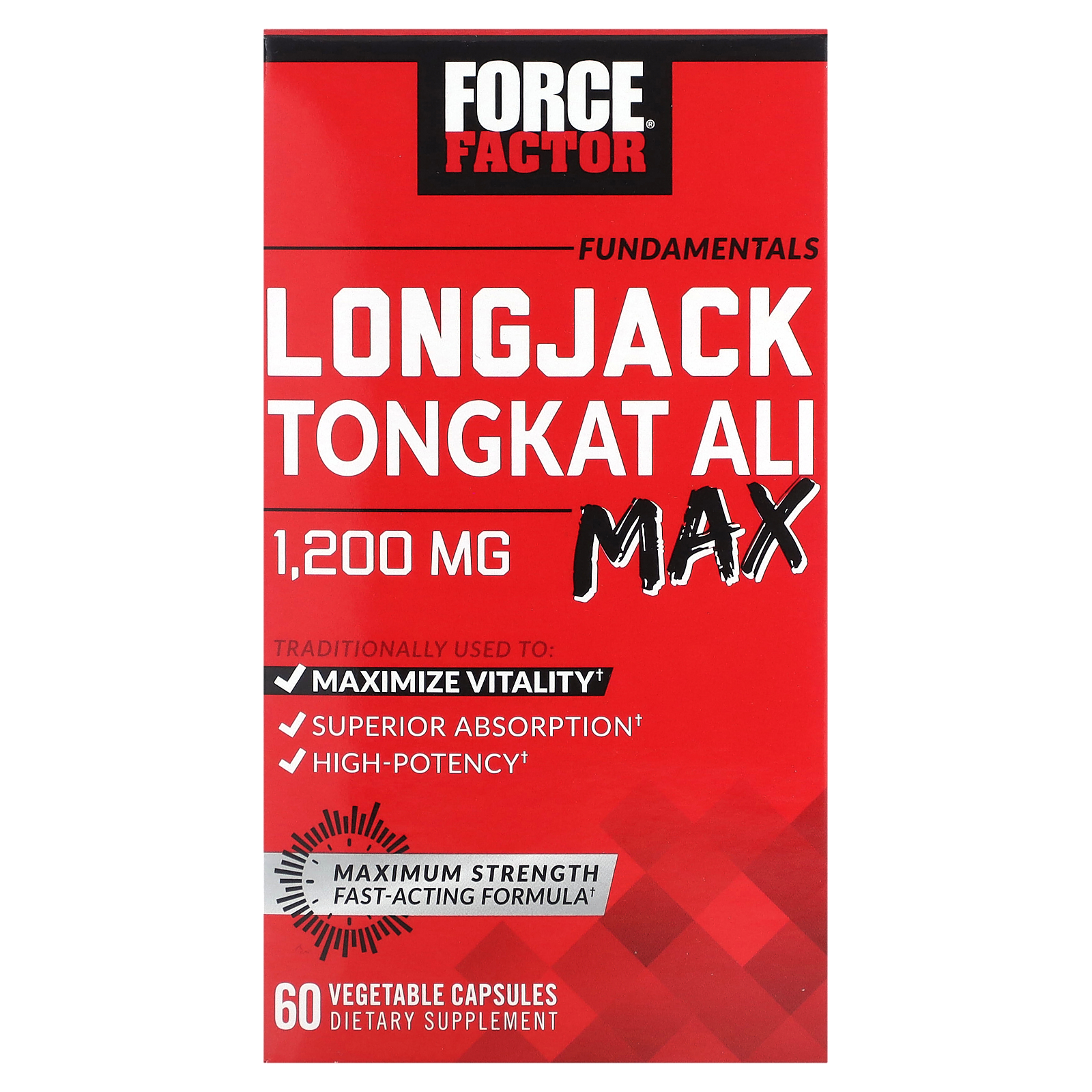 Fundamentals, LongJack Tongkat Ali Max, 1,200 mg, 60 Vegetable Capsules
