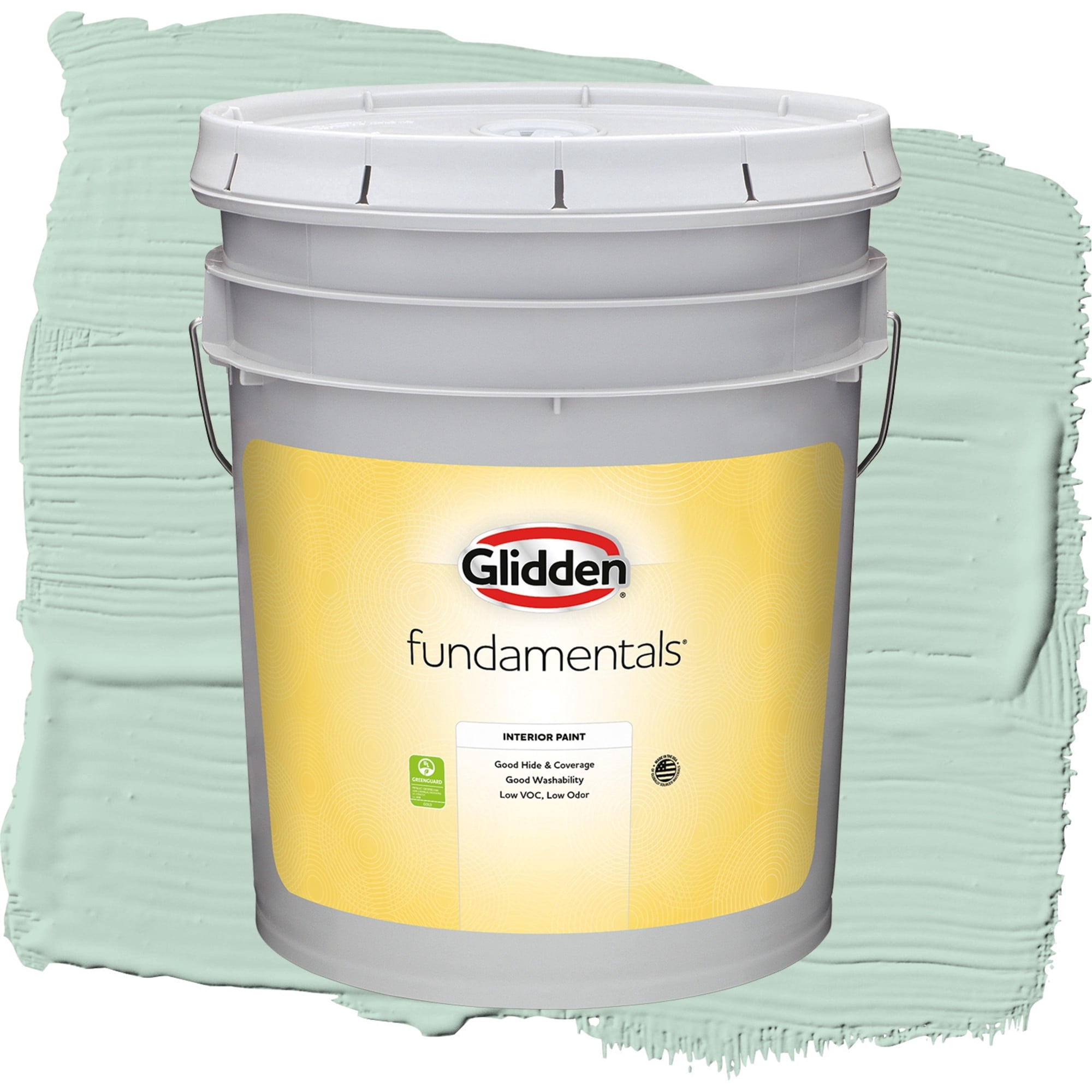 Glidden Fundamentals Malted Mint Semi Gloss Interior Paint and Primer, 5 Gallons