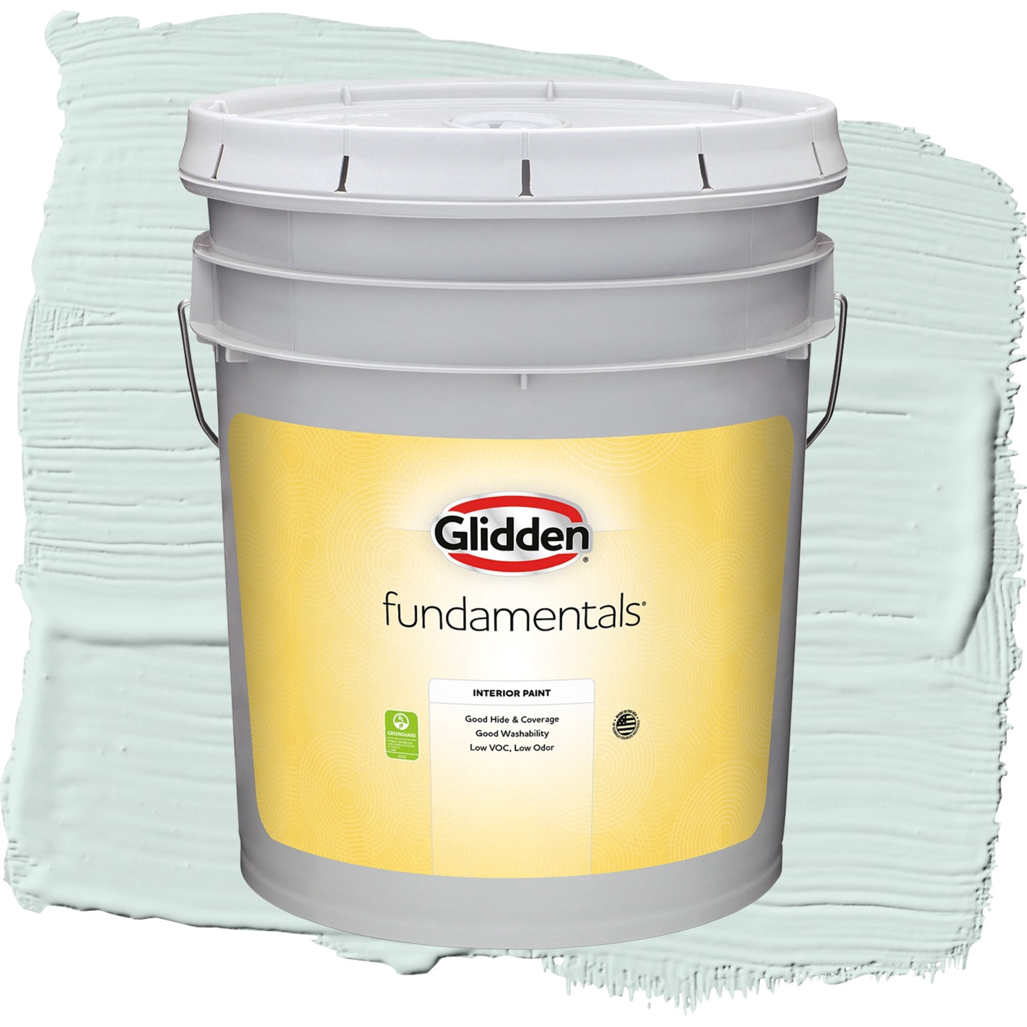 Glidden Fundamentals Morning Breeze Flat Interior Paint and Primer, 5 Gallons