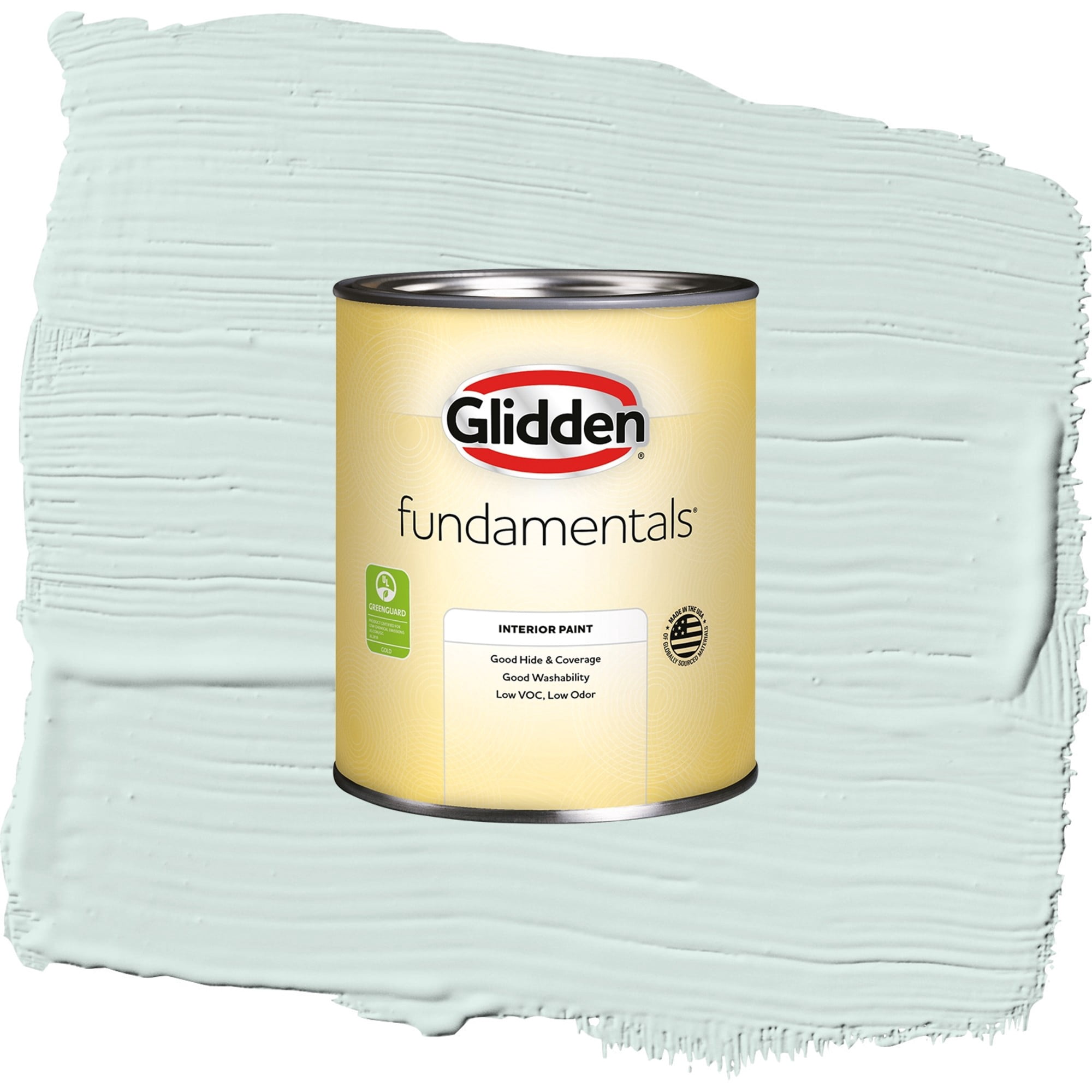 Glidden Fundamentals Morning Breeze Semi Gloss Interior Paint and Primer, 1 Quart