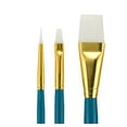 thumbnail image 1 of Fundamentals Paint Brush Set Short Handled For Decorative Arts, Watercolor, Acrylic, Oils, Set Of 3 Basic White Paint Brushes - Set No. 5, 1 of 4