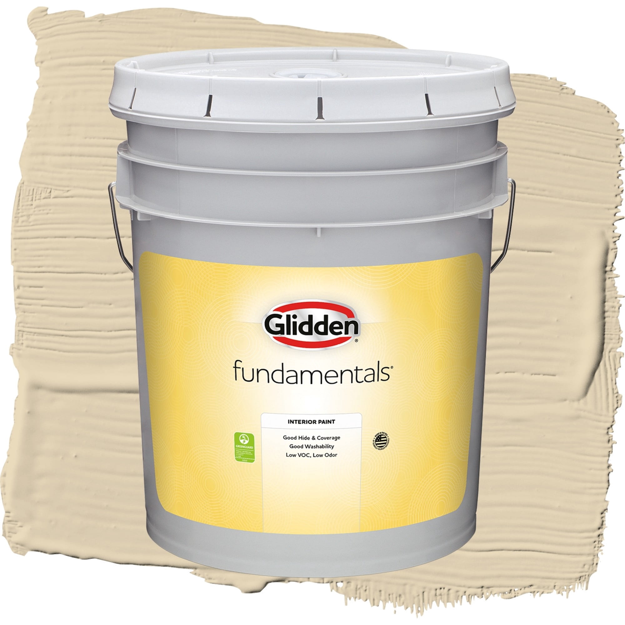 Glidden Fundamentals Sand Fossil Eggshell Interior Paint and Primer, 5 Gallons