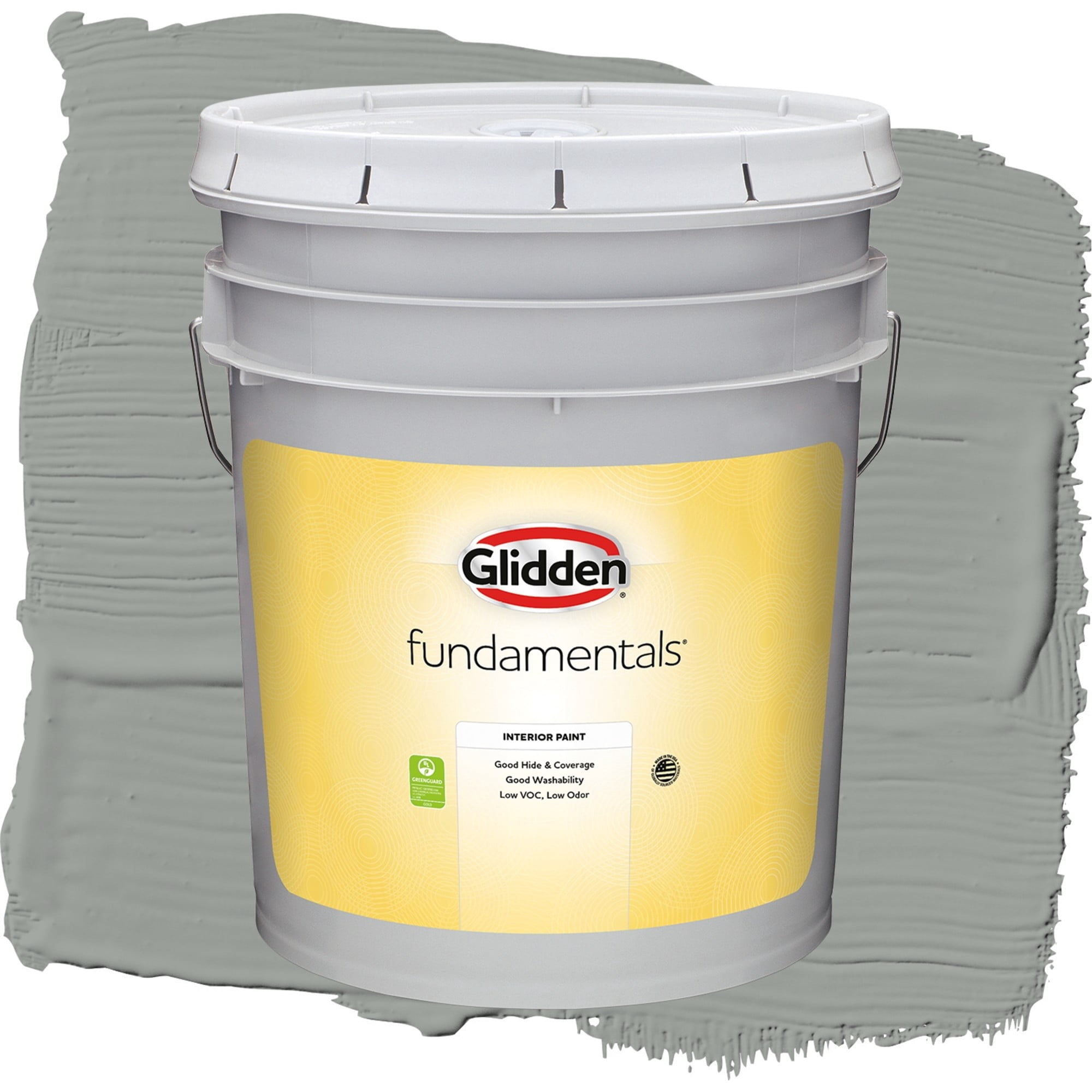 Glidden Fundamentals Steel Curtain Flat Interior Paint and Primer, 5 Gallons