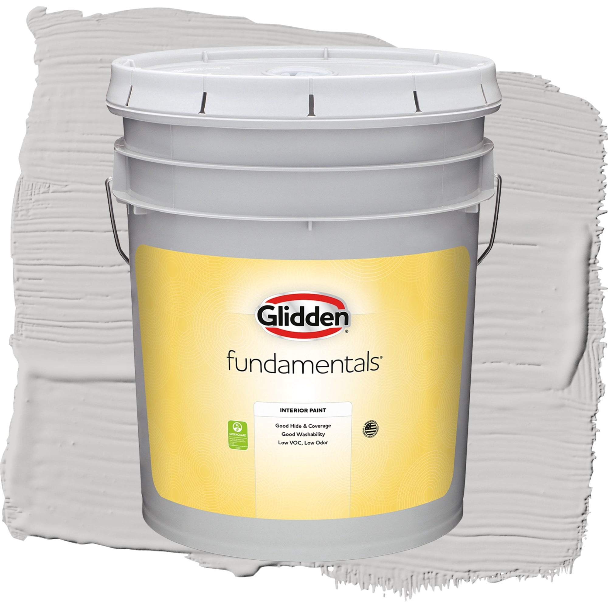 Glidden Fundamentals Steely Gaze Flat Interior Paint and Primer, 5 Gallons