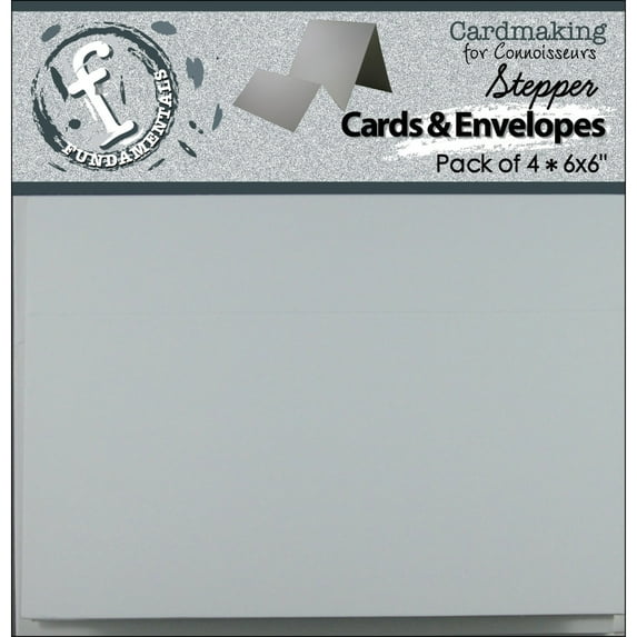 Fundamentals Stepper Square Cards and Envelopes, 6" x 6", 4pk, Accordion White