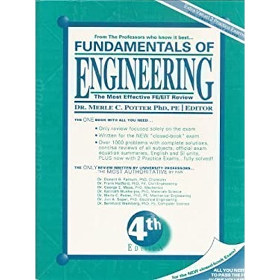 Pre-Owned Fundamentals of Engineering: The Most Effective and Authoritative Review Book for the New Fe/Eit Exam (Hardcover) 1881018059 9781881018056